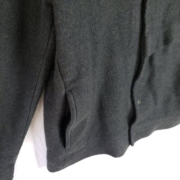 COS Boiled Wool Jacket Shacket Dark Gray/ Black Snap Buttons size S Minimalist - Picture 6 of 14